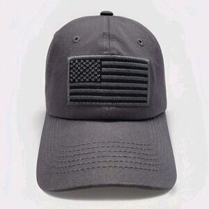 American Flag Strapback Hat Tactical Gray Military Police‎ USA Patriotic Cap